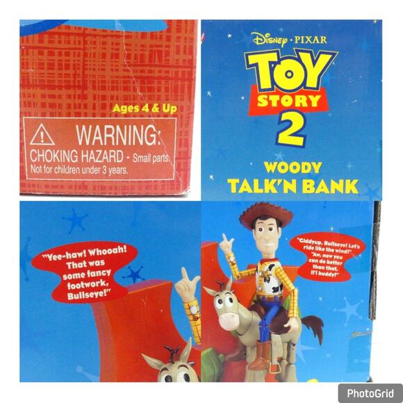 Thinkway Disney Pixar Toy Story 2 Woody Talk'n Bank Figure w